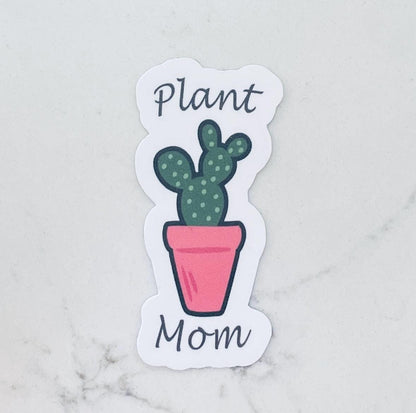 Plant Mom sticker featuring a succulent, ideal for plant lovers and teachers