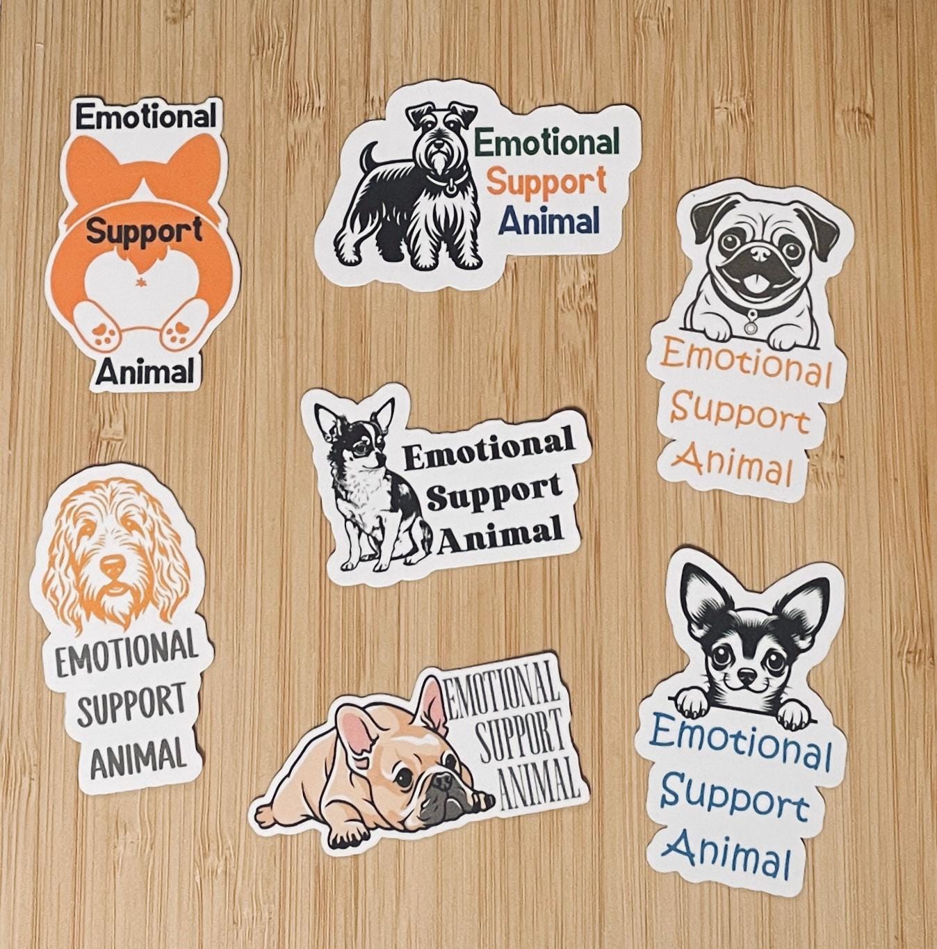 Emotional Support Animal Corgi Dog Vinyl Sticker