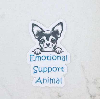 Emotional Support Animal Chihuahua Dog Vinyl Sticker