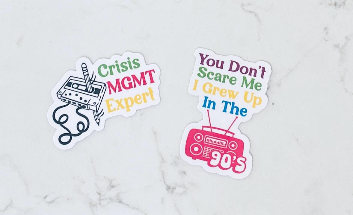 90's Nostalgia Vinyl Sticker 2-pack