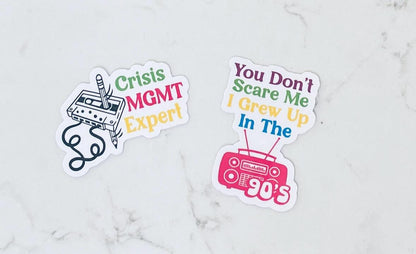 90's Nostalgia Vinyl Sticker 2-pack