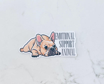 Emotional Support Animal French Bulldog Dog Vinyl Sticker