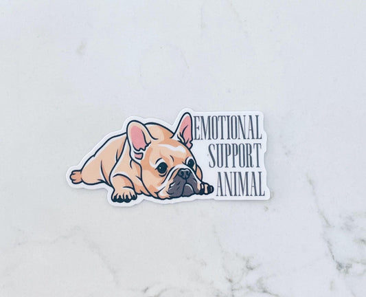 Emotional Support Animal French Bulldog Dog Vinyl Sticker