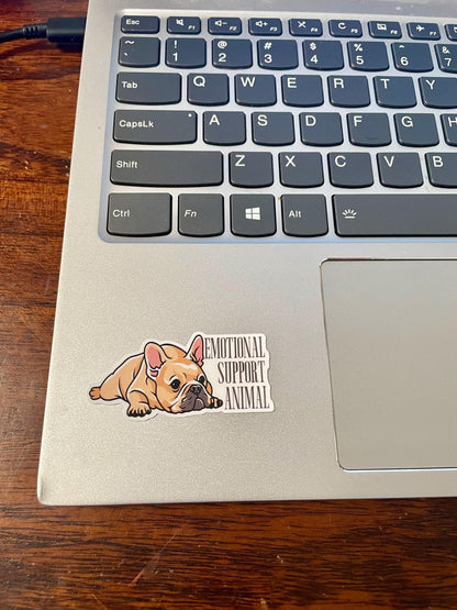 Emotional Support Animal French Bulldog Dog Vinyl Sticker