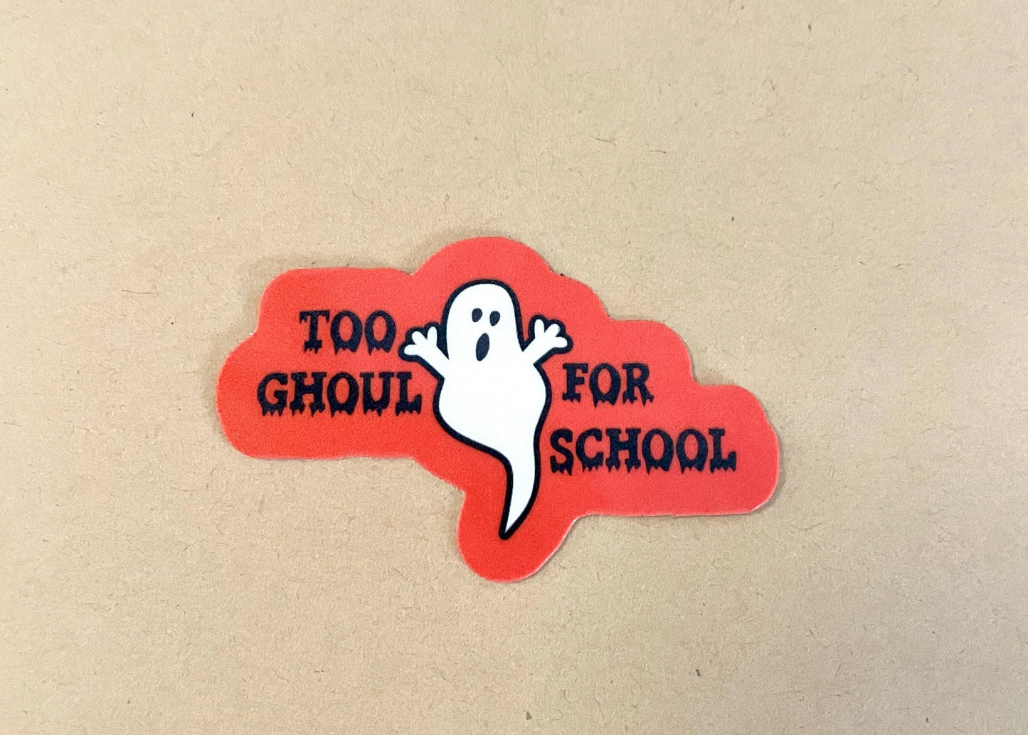 Halloween white ghost sticker for teachers – Too Ghoul for School