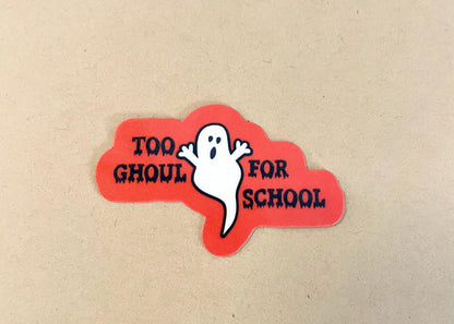 Halloween white ghost sticker for teachers – Too Ghoul for School