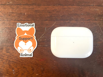 Emotional Support Animal Corgi Dog Vinyl Sticker