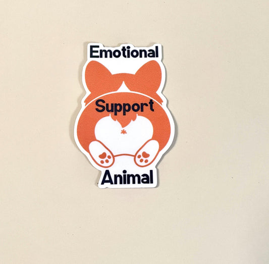 Emotional Support Animal Corgi Dog Vinyl Sticker