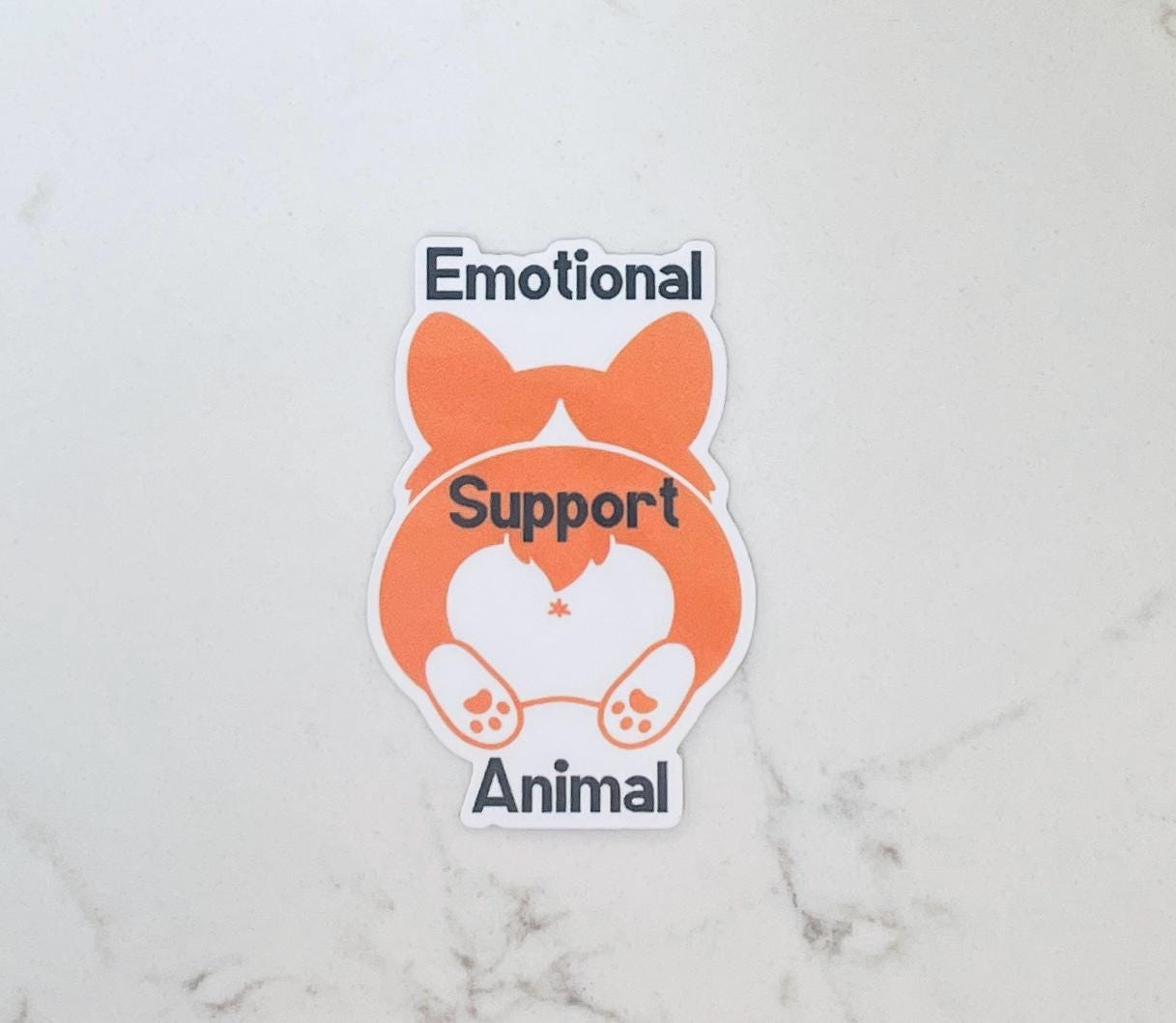 Emotional Support Animal Corgi Dog Vinyl Sticker