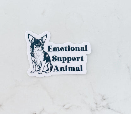 Emotional Support Animal Chihuahua Dog Vinyl Sticker