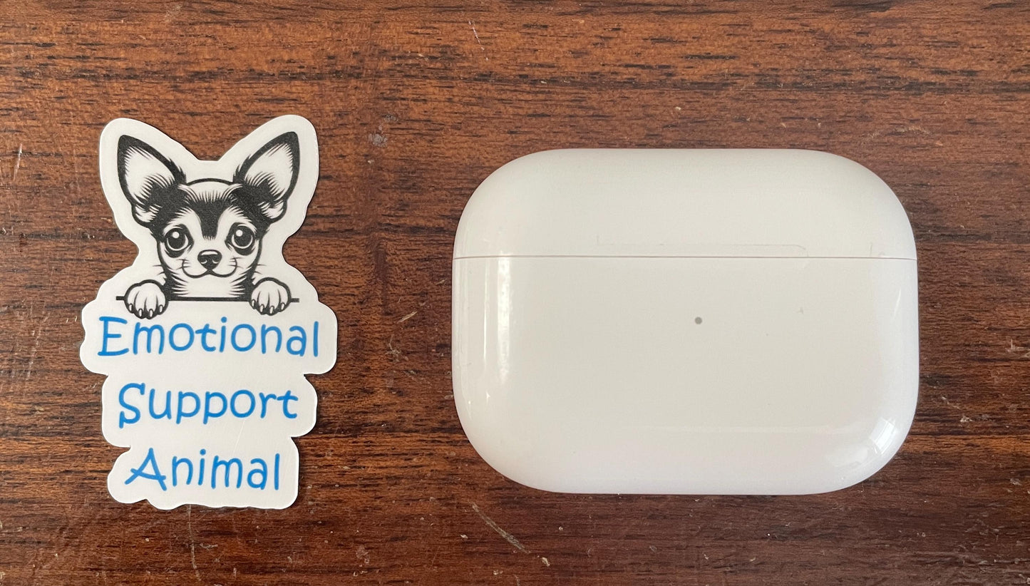 Emotional Support Animal Chihuahua Dog Vinyl Sticker