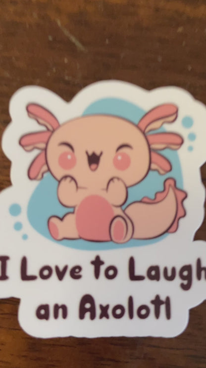 Funny sticker for teachers featuring laughing axolotl-video