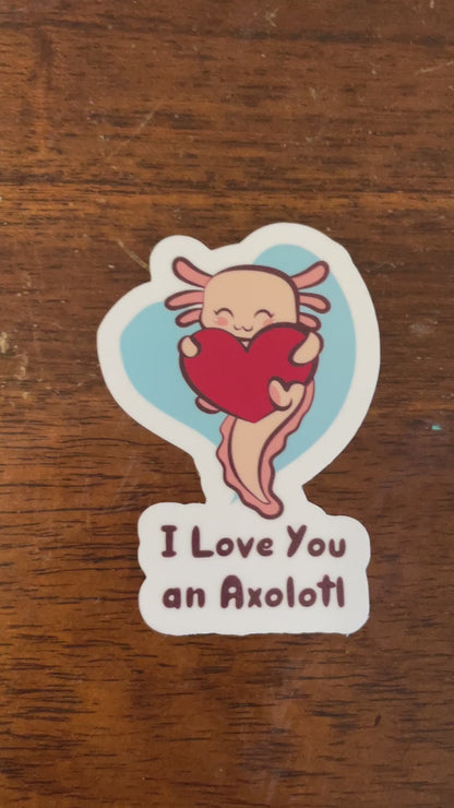 Funny teacher sticker with axolotl character- video