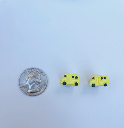 School Bus Clay Stud Earring