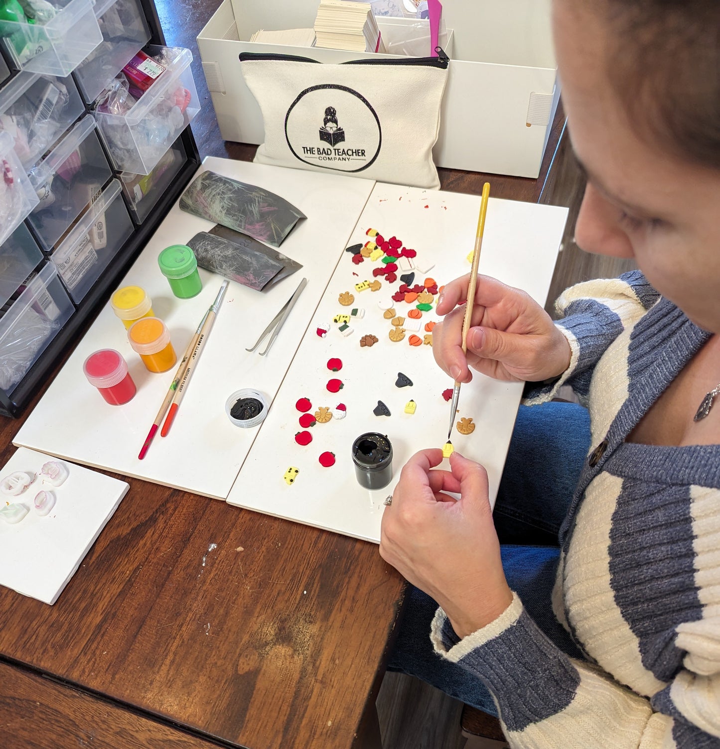 Making of Teacher Themed Clay Earrings