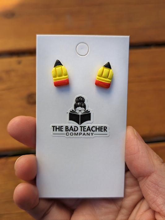 Teacher Jewelry: Unique School Pencil Earrings Close